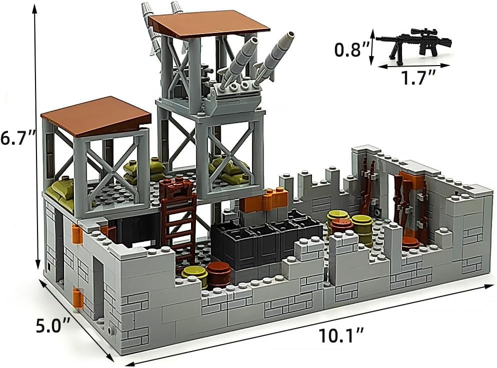 NWJ Army Base Building Brick Set – Tactical Playset with Guard Tower & Accessories, Compatible with Major Brands, Fun Building Toy for Kids & Collectors (Ages 8+)
