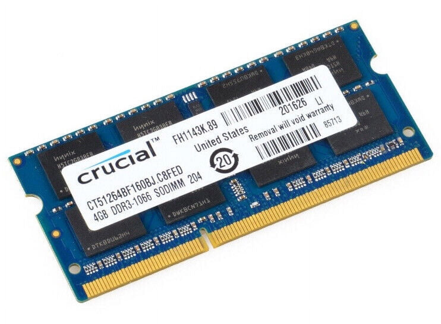 Crucial 8GB 2x 4GB DDR3 PC3-8500 1066 MHz SODIMM Memory Ram