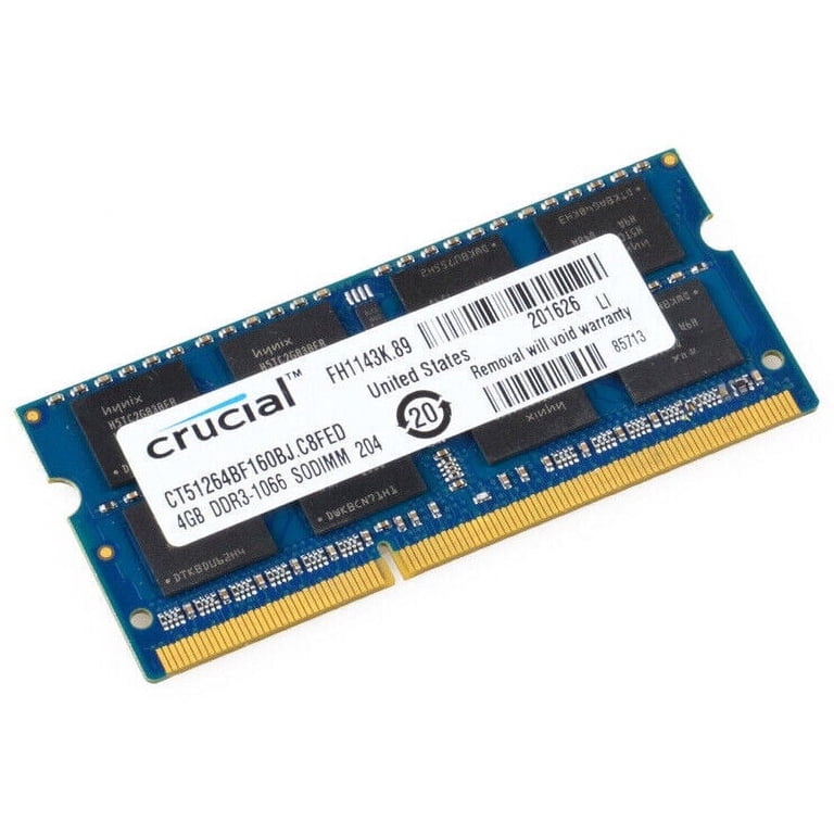 Crucial 8GB 2x 4GB DDR3 PC3-8500 1066 MHz SODIMM Memory Ram Kit