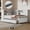 White#5, variant on Twin Size Adjustable Bed Base, Twin Size Wooden Captain Bed with Built-in Bookshelves,Three Storage Drawers and Trundle, White Wash, White Washed Bed Frames,Pine Platform Bed Frames
