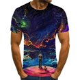 thumbnail image 1 of Mode d'Été Décontractée T-Shirts Graphiques Paysage Hommes Motif Paysage Naturel Imprimé Col Rond Manches Courtes T-Shirts Surdimensionnés, 1 of 5