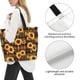thumbnail image 3 of Balery Brown Blue Plaid Sunflower Bolsa Tote Estilo Estético con Cremalleras, Bolsa de Hombro, Bolsa de Compras Grande y Plegable, 3 of 8