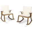 thumbnail image 2 of Noble House Champlain Outdoor Wood Rocking Chair Cushion Teak/Cream (Set of 2), 2 of 21