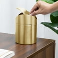thumbnail image 3 of Elegant Gold Small Recycling Push Lid Can Stylish Desk Bathroom Accessories, 3 of 7