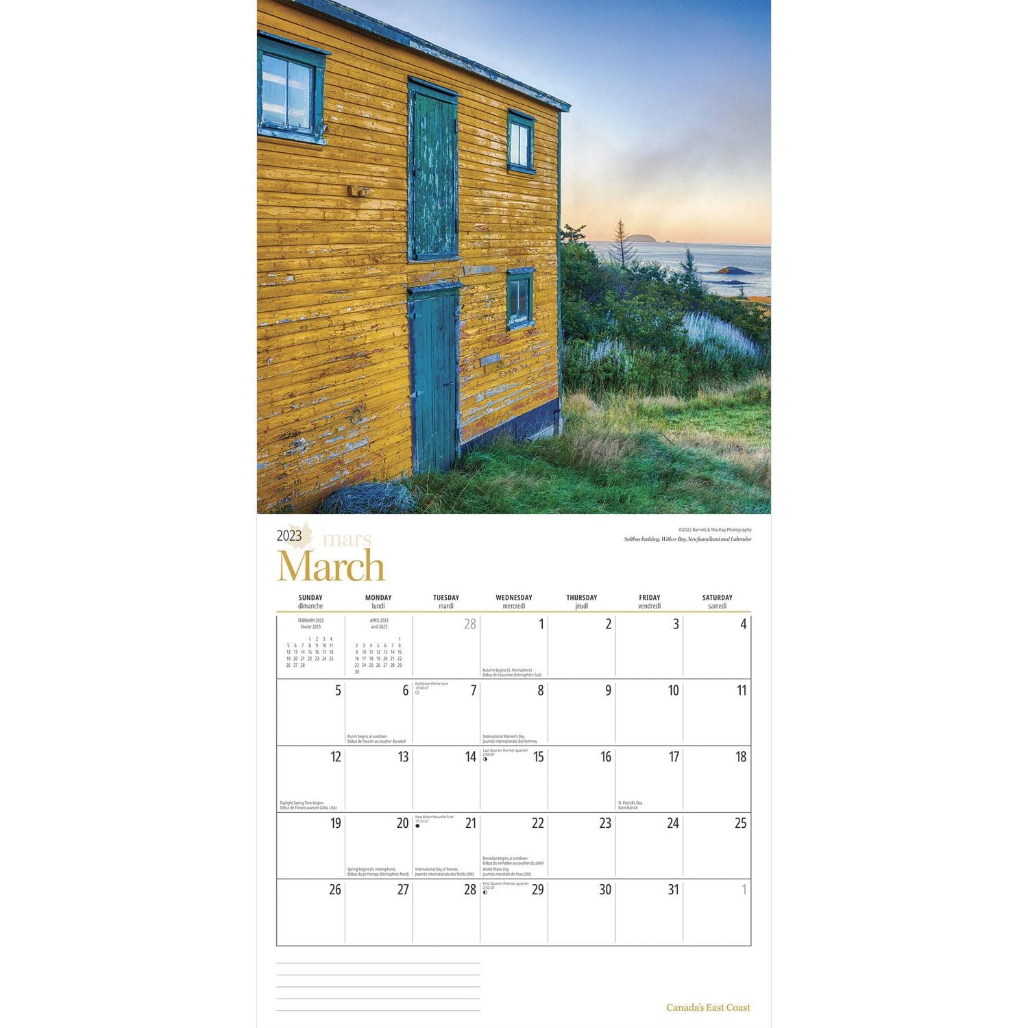 Canada's East Coast | 2023 12x24 Inch Square Wall Calendar