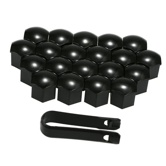 ametoys 20pcs Universal 21mm Wheel Nut Covers Plating Lug Nut Caps Screw Protector Black