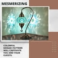 thumbnail image 4 of DEMMEX Authentic Turkish Lamp, Made in Turkey, Turkish Moroccan Mosaic Table Bedside Lamp, 100% Handcrafted, Antique Brass Color Metal Body and Decorated Metal Base, Gooseneck, 15" (Turquoise), 4 of 8
