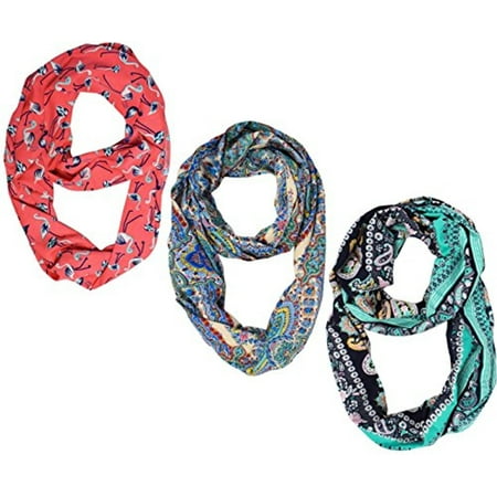 Peach Couture Womens Fashion Bohemian Infinity Scarves Bird and Paisley...