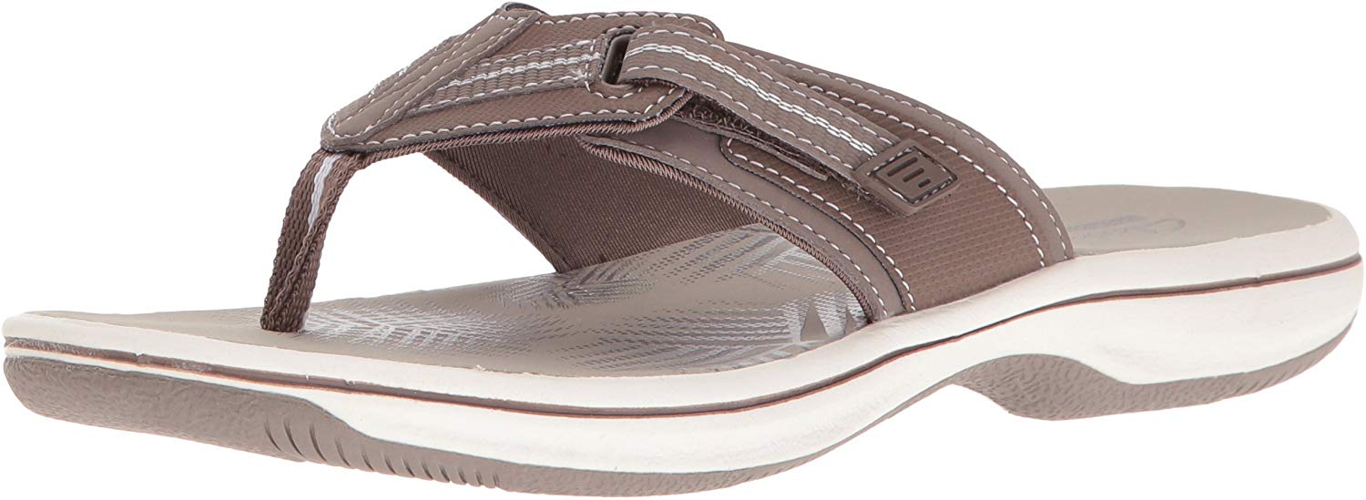 clarks pewter flip flops