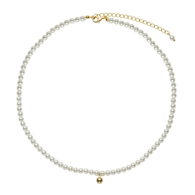 Elegante collar de perlas de las mujeres delicadas cuentas de plástico colgante de joyería para el uso diario dulce y lujoso estilo