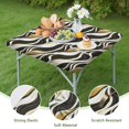 thumbnail image 4 of Black White Gold Wave Marble Pattern Square Fitted Tablecloth with Elastic Edge,Square Table Cover,Washable Elastic Table Cover for Home Kitchen Party Decor 36"x36", 4 of 6