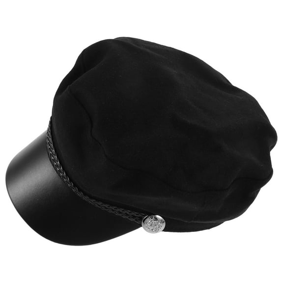 ELAYARD Retro Vintage Street Beret Cap Women Black Warmth Octagonal Shape 1Set
