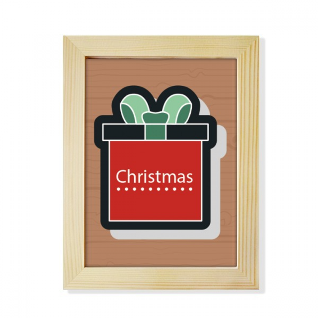 Christmas Cartoon icono Escritorio de madera Arte Pintura 6x8 pulgadas marco de foto foto