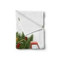 thumbnail image 2 of Christmas Soft Flannel Fleece Throw Blanket, Red Retro Style Farm Truck and Big Xmas Tree Tinsel Balls Candy Design, Cozy Plush for Indoor and Outdoor Use, 50" x 60", White Red Green, by Ambesonne, 2 of 5