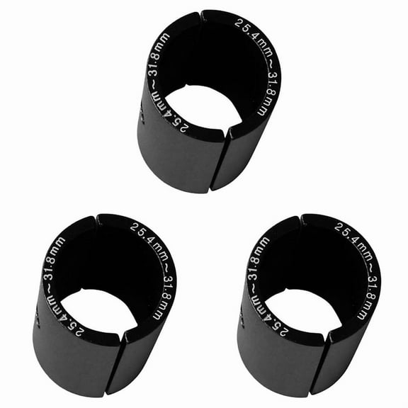 3X Bike Handlebar Bar Shim Spacer Stem Reducer Size Reducing Bushing Sleeve 25.4mm to 31.8mm Bar Bore Adapter Black,3 set x Bike Stem Adapter,Black