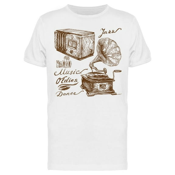 Old Music Doodles T-Shirt Men -Image by Shutterstock, Male x-Large