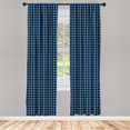 thumbnail image 2 of Ambesonne Buffalo Check Curtains, Squares Lines Plaid, Pair of 28"x95", Sea Blue and Charcoal Grey, 2 of 4