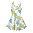 thumbnail image 5 of Tutolipy Grape Vine Pattern Girls Beach Swimsuit, Wide Straps Girls One Piece Swimsuit with Skirt for Kids, Soft Childrens Swimwear Size 12-13 Years, 5 of 8