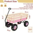 thumbnail image 4 of Ktaxon Steel & Wood Garden Cart with Wooden Railings, 330lb Heavy Duty Utility Wagon, Pink, 4 of 8