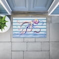 thumbnail image 2 of Brushstroke Octopus on Stripes Printed Outdoor Door Mat, design by Paul Brent, 18"x30", 2 of 8