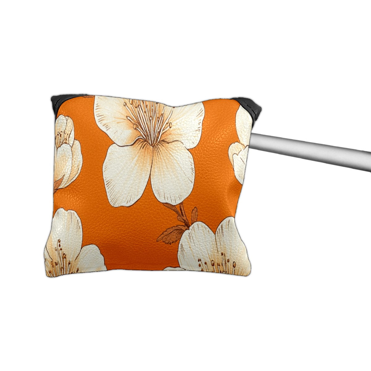 Golf Mallet Putter Cover Premium Leather Waterproof Golf Putter Head Cover with Magnetic Closure Peach Blossom