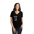 thumbnail image 2 of Too Glam To Give A Damn Women's Fashion Relaxed V-Neck T-Shirt Tee Heather Black Large, 2 of 5