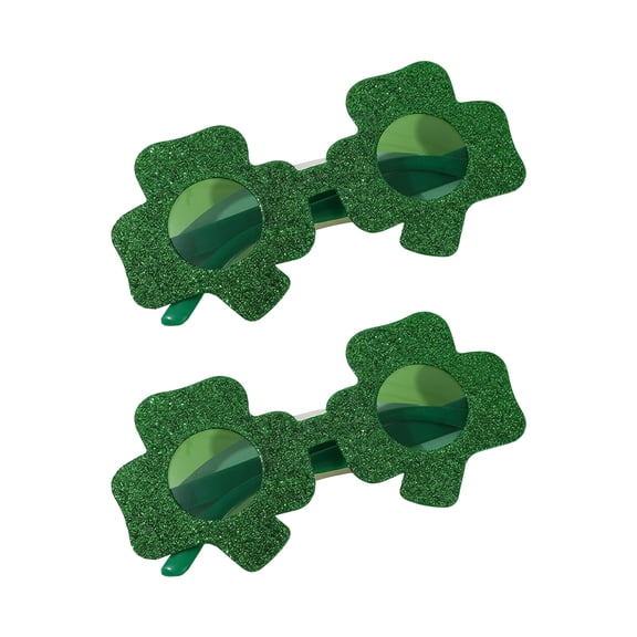 Irish Shamrock Eyeglasses Four Leafs Clovers Glasses Costumes Party Glasses Adult Kids St. Patrick’s Day Green Sunglasses
