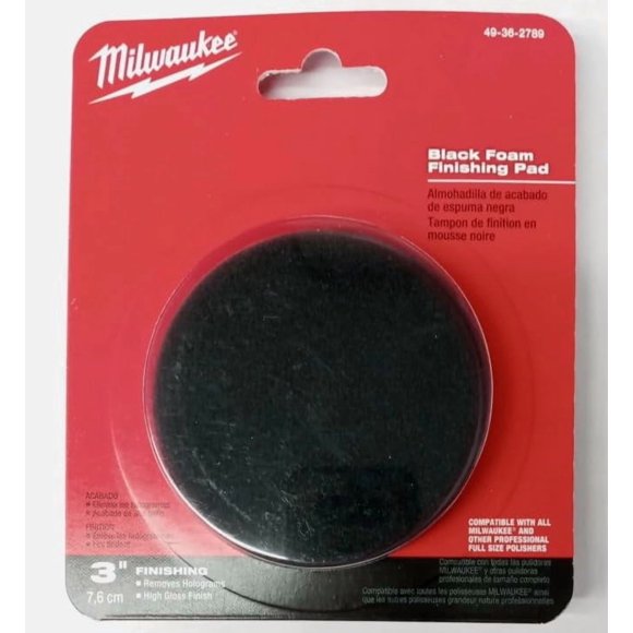 Almohadilla de Acabado de Espuma Milwaukee Negra 7.6 cm (3")