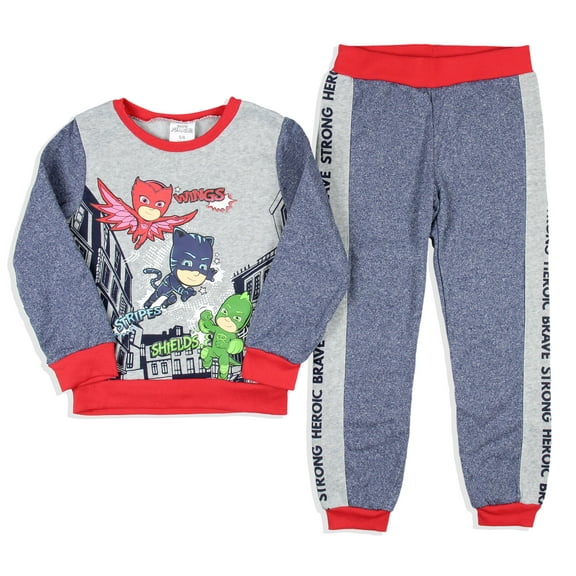 PJ Masks Boys' Wings Stripes Shields Pullover and Jogger Pants 2 Piece Outfit Set