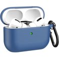 thumbnail image 1 of AirPods Pro Case Cover with Keychain, IBAOLEA FullIBAOLEA Body Protective Silicone Skin Cover Case for IBAOLEA Airpod Pro 2019 [Front LED Visible] IBAOLEA Black Diamond Blue, 1 of 6