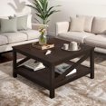 thumbnail image 6 of ModFusion Walnut Square Coffee Table Furniture, Double-Layer Storange for Mondern Rustic Living Room, 6 of 8