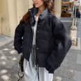 thumbnail image 6 of Hueook Womens Jean Jacket Ladies' Casual Colored Long-sleeved Hooded Jacket Black L, 6 of 9