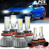 Fit for 2012 - 2017 Buick Verano LED headlight bulbs H11 H9 H8 High/Low Beam+ Fog lights,12000LM 50W 6000K,500% Brighter than halogen, 6PCS