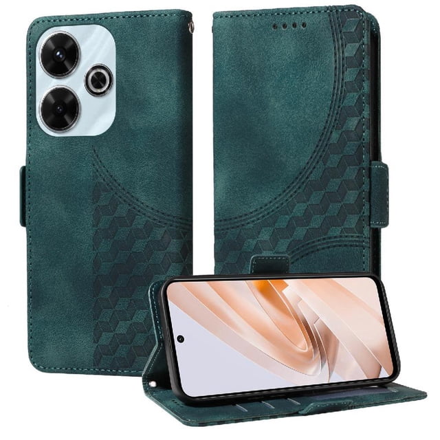 Funda GANGXUN para Xiaomi Poco M6 4G con diseño acolchado elegante, cuero PU, protección total y ajuste preciso