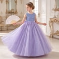 thumbnail image 2 of SUXIAN Dress for Girls Starry Sequin Evening Sleeveless Party Gown Elegant Occasions Toddler Girl Dress Purple 11-12 Years, 2 of 3