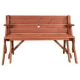 thumbnail image 4 of Leisure Season Wood Convertible Picnic Table & Garden Bench in Medium Brown, 4 of 7