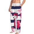 thumbnail image 2 of Uemuo Pink Flamingos Pattern Men's Wide Leg Palazzo Lounge Pants with Pockets Light Weight Loose Comfy Casual Pajama Pants-Medium, 2 of 9