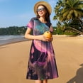 thumbnail image 4 of Daiia Bird 1 Print Women's Dresses 2025 Trendy Short sleeve Dresses Casual Baggy Flowy Maxi Sun Dresses, 4 of 6