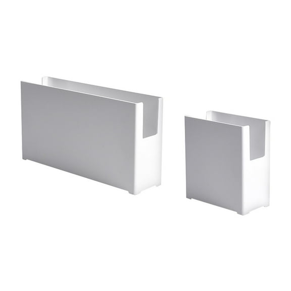 MUSEYA narrow plastic storage bins desk organizer storage White ABS Office Organization 1Pack