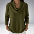 thumbnail image 4 of Gytharion Women's Plus Size Sweaters Solid Color Draped Cowl Neck Long Sleeve Pullocer Sweaters Soft Thick Knit Loose Fashion Layering Tops, 4 of 4