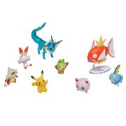 Pokemon Battle Action Figure Multi 8 Pack, Cubone, Jigglypuff,  Pikachu , Sobble, Grookey, Scorbunny, Magikarp, Vaporeon