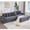 110" Dark Gray, variant on Timbernest 110.75" L Shaped Convertible Sleeper Sofa Bed, Corduroy Modular Sectional Couch with Movable Footstool, Cup Holders, Side Pockets, 8 Throw Pillows, Dark Gray
