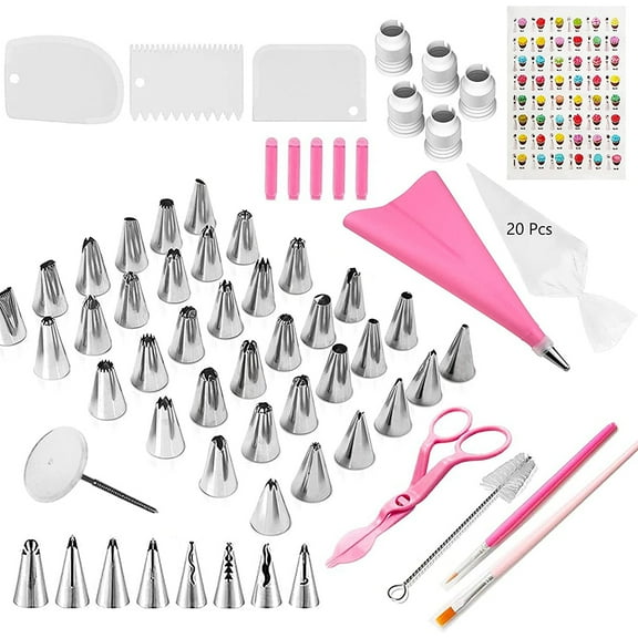 Fangsheng 83Pcs Piping Bags and Tips Set, Cake Decorating Kit for Baking