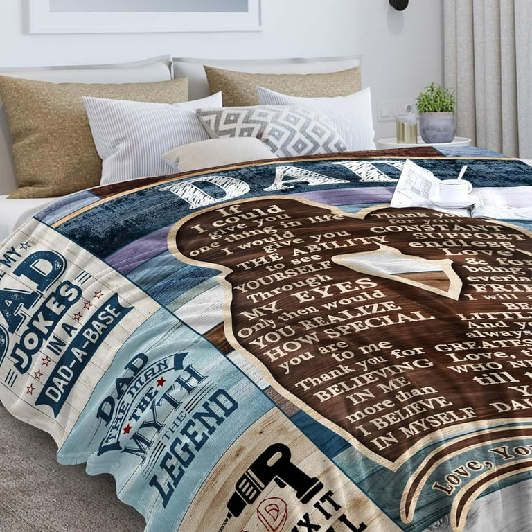 Fathers Day Blanket Christmas Birthday Gifts For Dad, Gifts For