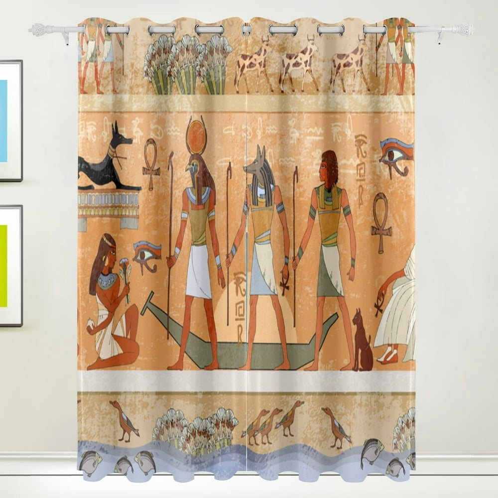 POPCreation Ancient Egypt Scene Window Curtain Blackout Curtains