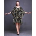 thumbnail image 4 of Bimba Feuilles Femmes Court Plage Caftan Tenue de Plage Bikini Couvre-Maillot Robe Midi-P-L, 4 of 5