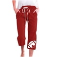 thumbnail image 1 of Pantalones de Mujer Casual Cintura Elástica con Impresión de Pascua, Sueltos Pantalones de Pierna Ancha Recta para Toda la Temporada, 1 of 3
