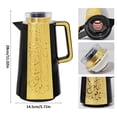 thumbnail image 2 of Arabic And Style Insulated Coffee Carafe 33 Oz Vacuum Thermal Bottle Flask Teapot Keeping Hot/cold Tea  Water Dispenser Push Button Lid Housewarming Ornaments (black Gold), 2 of 5
