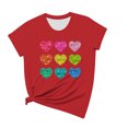 thumbnail image 4 of Otvok Womens Valentine'S Day Printed Short Sleeve Tops Plus Size Round Neck Shirt, 4 of 6