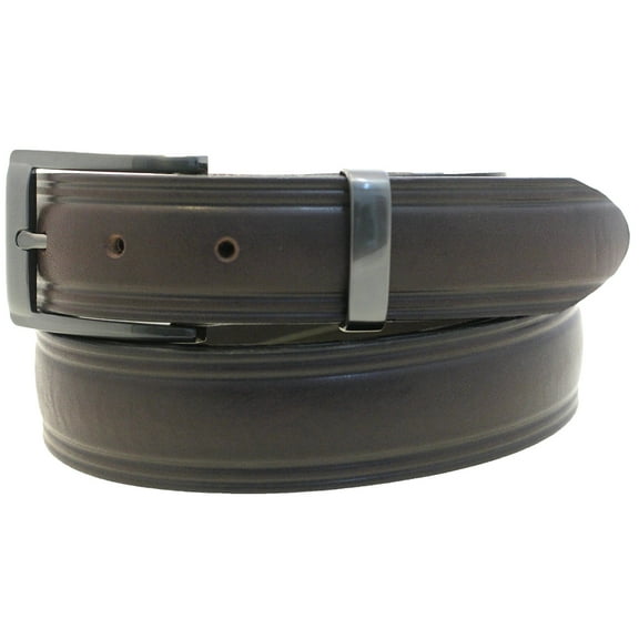 1 1/4 Men Domed Dress Belt Dark Brown Latigo Leather Buckle And Loop Set